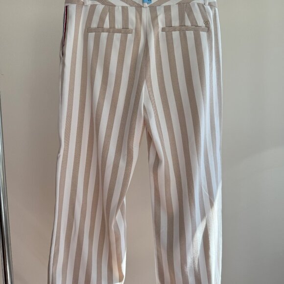 Tommy Hilfiger Striped Wide Leg Cropped Trousers - Picture 7 of 8